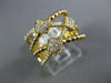 WIDE .35CT DIAMOND 18KT YELLOW GOLD MULTI ROW CRISS CROSS SQUARE BEADED FUN RING