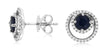 1.63CT DIAMOND & AAA SAPPHIRE 14K WHITE GOLD ROUND HALO DOUBLE CIRCULAR EARRINGS