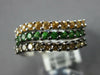 WIDE 1.15CT MOCHA DIAMOND & AAA TSAVORITE & YELLOW SAPPHIRE 14KT WHITE GOLD RING