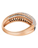 ESTATE WIDE .87CT WHITE & BLACK DIAMOND 18KT ROSE & BLACK GOLD DOUBLE SWIRL RING
