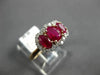 ESTATE 1.62CT DIAMOND & AAA OVAL CUT RUBY 14K ROSE GOLD 3 STONE ANNIVERSARY RING