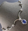 LARGE & LONG 4.60CT DIAMOND & AAA TANZANITE 14KT WHITE GOLD FLOWER DROP NECKLACE