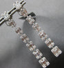 LARGE 3.27CT DIAMOND 18K WHITE GOLD ROUND & BAGUETTE GRADUATING HANGING EARRINGS