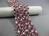 ESTATE LARGE 38.47CT DIAMOND & AAA RUBY 18K WHITE GOLD MULTI ROW TENNIS BRACELET