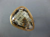 LARGE 12.26CT DIAMOND & AAA SMOKY TOPAZ 14KT ROSE GOLD TRILLION SOLITAIRE RING