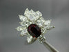 ESTATE LARGE 4.85CT DIAMOND & AAA RUBY PLATINUM CLUSTER FLOWER ANNIVERSARY RING