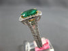 LARGE 6.54CT DIAMOND & AAA EMERALD 18KT 2 TONE GOLD CLASSIC HALO ENGAGEMENT RING