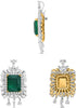 LARGE 29.97CT DIAMOND & AAA EMERALD 18KT 2 TONE GOLD PEAR SHAPE & ROUND PENDANT