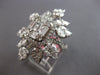 ESTATE EXTRA LARGE 4.06CT DIAMOND 18KT WHITE GOLD 3D SQUARE FLOWER COCKTAIL RING