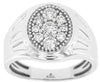ESTATE WIDE .75CT DIAMOND 14KT WHITE GOLD 3D CLUSTER FLORAL FILIGREE MENS RING