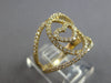 ESTATE WIDE 1.48CT DIAMOND 14KT YELLOW GOLD 3D OPEN HEART LOVE KNOT LOVE RING