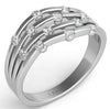 ESTATE .46CT DIAMOND 14KT WHITE GOLD 3D CLASSIC MULTI ROW ETOILE FUN RING