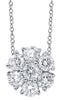 ESTATE 2.16CT DIAMOND 18KT WHITE GOLD 3D CLASSIC ROUND FLOWER LOVE NECKLACE