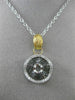 ESTATE .75CT DIAMOND 14KT WHITE & YELLOW GOLD WAVE HANDCRAFTED FLOATING PENDANT