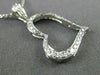 ESTATE .24CT DIAMOND 18KT WHITE GOLD 3D CLASSIC OPEN HEART LOVE FLOATING PENDANT