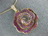 LARGE 1.36CT DIAMOND & AAA PINK SAPPHIRE 18KT ROSE GOLD FLOWER ROSE LOVE PENDANT