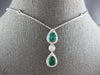 LARGE 2.33CT DIAMOND & AAA EMERALD 18KT WHITE GOLD BY THE YARD LARIAT NECKLACE