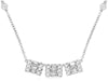 .36CT DIAMOND 14KT WHITE GOLD ROUND & BAGUETTE SQUARE BY THE YARD LOVE NECKLACE