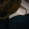 ESTATE WIDE AAA PINK PEARL 18KT WHITE GOLD 3D TRIPLE ROW CLASSIC FUN BRACELET
