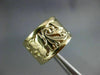 ANTIQUE WIDE 14K YELLOW GOLD HAND ETCHED ETERNITY FLOWER ANNIVERSARY RING #26643