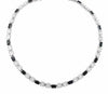 31.34CT DIAMOND & AAA SAPPHIRE 18KT WHITE GOLD ROUND & BAGUETTE TENNIS NECKLACE
