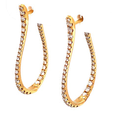 .92CT DIAMOND 18KT YELLOW GOLD 3D CLASSIC INSIDE OUT UMBRELLA HANGING EARRINGS
