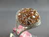 LARGE 3.69CT WHITE & PINK DIAMOND 18KT WHITE & ROSE GOLD CLUSTER OVAL DOME RING