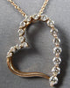 .46CT DIAMOND 18KT ROSE GOLD 3D CLASSIC OPEN HEART JOURNEY LOVE FLOATING PENDANT