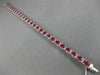 ESTATE WIDE 12.22CT DIAMOND & RUBY 18K WHITE GOLD CLASSIC OVAL TENNIS BRACELET