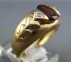 .73CT DIAMOND & AAA GARNET 14KT YELLOW GOLD 3D OVAL ETOILE TRIANGULAR FUN RING