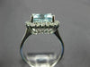 ESTATE 4.05CT DIAMOND & AAA AQUAMARINE 14KT WHITE GOLD 3D SQUARE ENGAGEMENT RING