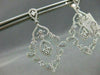ANTIQUE LARGE 1.99CT DIAMOND 14KT W GOLD FILIGREE FLORAL DROP EARRINGS STUNNING!