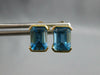 1.92CT AAA BLUE TOPAZ 14KT YELLOW GOLD CLASSIC SEMI BEZEL STUD EARRINGS #27663