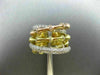 ESTATE LARGE 1.42CT DIAMOND 14KT WHITE YELLOW & ROSE GOLD MULTI ROW BAMBOO RING