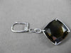 ANTIQUE LARGE 20.14CTW DIAMOND & SMOKY TOPAZ 18K WHITE GOLD 3D HANGING EARRINGS