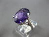 LARGE 8.02CT DIAMOND & AAA AMETHYST 14KT WHITE GOLD OVAL & ROUND FILIGREE RING
