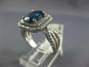 LARGE 3.03CT DIAMOND & AAA SAPPHIRE 14KT WHITE GOLD OVAL SQUARE ENGAGEMENT RING