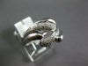 ESTATE WIDE .17CT DIAMOND 14KT WHITE GOLD 3D MULTI LEAF CRISS CROSS FUN RING