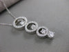 ESTATE 1.06CT DIAMOND 14K WHITE GOLD LONG DESIGNER CIRCLE JOURNEY PENDANT #2384