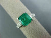 ESTATE 2.35CT DIAMOND & AAA EMERALD 18KT WHITE GOLD 3D OCTAGON ENGAGEMENT RING