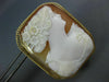 ANTIQUE LARGE 14KT YELLOW GOLD 3D HANDCRAFTED LADY CAMEO BROOCH PENDANT #1328
