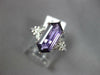 ESTATE 2.33CT DIAMOND & AAA AMETHYST 14K WHITE GOLD 3D HEXAGON & ROUND LOVE RING