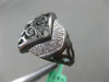 ESTATE LARGE .29CT DIAMOND 18KT WHITE & BLACK GOLD OPEN FILIGREE MATTE FUN RING