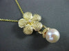 ANTIQUE DIAMOND & AAA SOUTH SEA PEARL 14KT YELLOW GOLD FLOWER PENDANT #22161