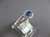 ESTATE .93CT DIAMOND & AAA SAPPHIRE 18KT WHITE GOLD OVAL & ROUND ENGAGEMENT RING