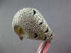 6.97CT WHITE & INTENSE CANARY DIAMOND & BLACK ENEAMEL 18KT WHITE GOLD OWL RING