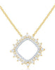 ESTATE .56CT DIAMOND 14KT YELLOW GOLD ROUND SQUARE GEOMETRICAL FLOATING PENDANT