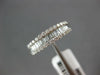 .45CT DIAMOND 14KT WHITE GOLD 3D ROUND & BAGUETTE 3 ROW WEDDING ANNIVERSARY RING