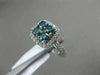 ESTATE .60CT WHITE & BLUE DIAMOND 14KT WHITE GOLD SQUARE HALO LOVE PROMISE RING