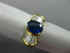 ESTATE WIDE 2.71CT DIAMOND & AAA OVAL SAPPHIRE 14KT YELLOW GOLD ENGAGEMENT RING